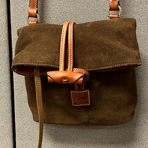 Brown Suede Dooney and Bourke small cross body bag